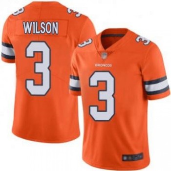 Men's Denver Broncos #3 Russell Wilson Orange Limited Stitched Jersey Men's Denver Broncos #3 Russell Wilson Orange Limited Stitched Jersey