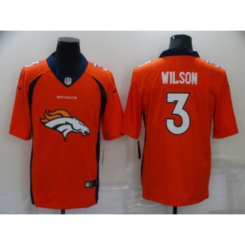 Men's Denver Broncos #3 Russell Wilson Orange Team Big Logo Limited Stitched Jersey Men's Denver Broncos #3 Russell Wilson Orange Team Big Logo Limited Stitched Jersey