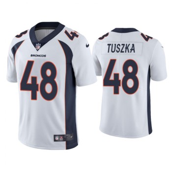 Men's Denver Broncos #48 Derrek Tuszka White Vapor Untouchable Limited Stitched Jersey Men's Denver Broncos #48 Derrek Tuszka White Vapor Untouchable Limited Stitched Jersey