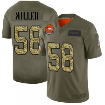 Men's Denver Broncos #58 Von Miller 2019 Olive/Camo Salute To Service Limited Stitched NFL Jersey Men's Denver Broncos #58 Von Miller 2019 Olive/Camo Salute To Service Limited Stitched NFL Jersey