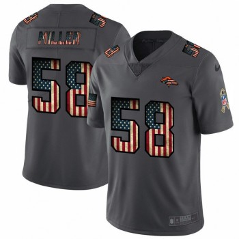 Men's Denver Broncos #58 Von Miller Grey 2019 Salute To Service USA Flag Fashion Limited Stitched NFL Jersey Men's Denver Broncos #58 Von Miller Grey 2019 Salute To Service USA Flag Fashion Limited Stitched NFL Jersey