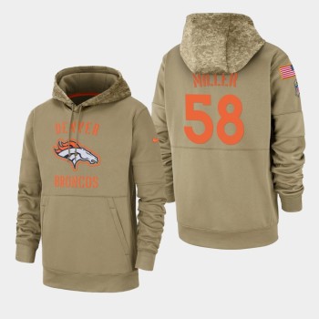 Men's Denver Broncos #58 Von Miller Tan 2019 Salute to Service Sideline Therma Pullover Hoodie Men's Denver Broncos #58 Von Miller Tan 2019 Salute to Service Sideline Therma Pullover Hoodie