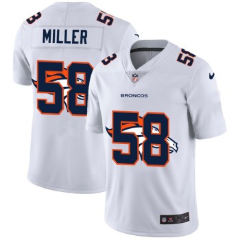 Men's Denver Broncos #58 Von Miller White Shadow Logo Limited Stitched Jersey Men's Denver Broncos #58 Von Miller White Shadow Logo Limited Stitched Jersey