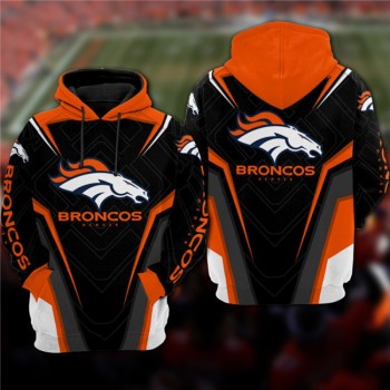 Men's Denver Broncos Black/Orange 3D All Over Print Pullover Hoodie Men's Denver Broncos Black/Orange 3D All Over Print Pullover Hoodie