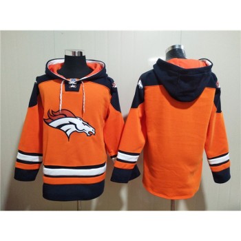 Men's Denver Broncos Blank Orange Ageless Must-Have Lace-Up Pullover Hoodie Men's Denver Broncos Blank Orange Ageless Must-Have Lace-Up Pullover Hoodie
