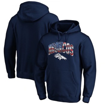 Men's Denver Broncos Navy Banner Wave Pullover Hoodie Men's Denver Broncos Navy Banner Wave Pullover Hoodie