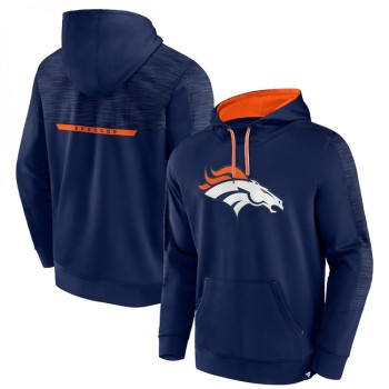 Men's Denver Broncos Navy Defender Evo Pullover Hoodie Men's Denver Broncos Navy Defender Evo Pullover Hoodie