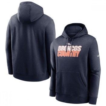 Men's Denver Broncos Navy Fan Gear Local Club Pullover Hoodie Men's Denver Broncos Navy Fan Gear Local Club Pullover Hoodie