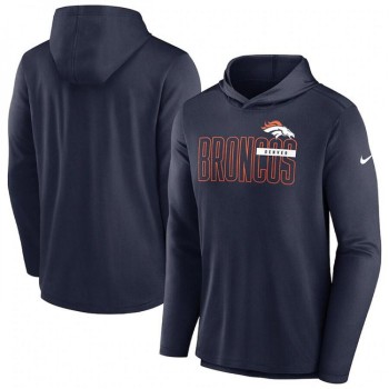 Men's Denver Broncos Navy Lightweight Performance Hoodie Men's Denver Broncos Navy Lightweight Performance Hoodie