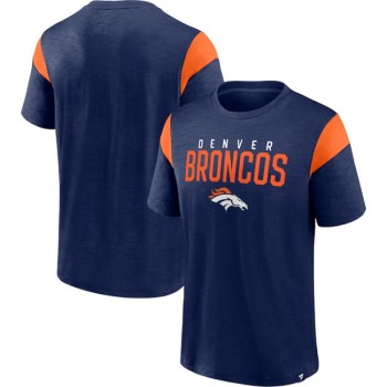 Men's Denver Broncos Navy/Orange Home Stretch Team T-Shirt Men's Denver Broncos Navy/Orange Home Stretch Team T-Shirt