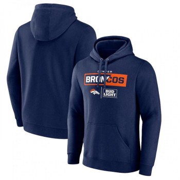 Men's Denver Broncos Navy x Bud Light Pullover Hoodie Men's Denver Broncos Navy x Bud Light Pullover Hoodie