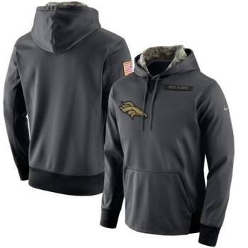 Men's Denver Broncos Anthracite Salute to Service Player Performance Hoodie Men's Denver Broncos Anthracite Salute to Service Player Performance Hoodie