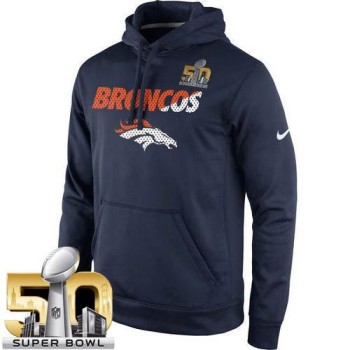 Men's Denver Broncos Navy Super Bowl 50 Kick Off Staff Performance Pullover Hoodie Men's Denver Broncos Navy Super Bowl 50 Kick Off Staff Performance Pullover Hoodie