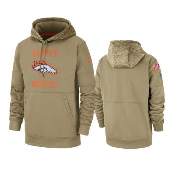 Men's Denver Broncos Tan 2019 Salute to Service Sideline Therma Pullover Hoodie Men's Denver Broncos Tan 2019 Salute to Service Sideline Therma Pullover Hoodie