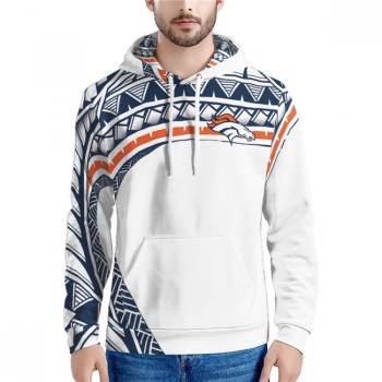 Men's Denver Broncos White Hoodie Men's Denver Broncos White Hoodie