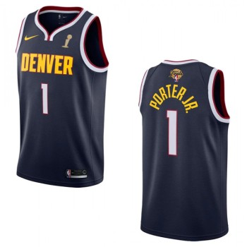 Men's Denver Nuggets #1 Michael Porter Jr. Navy 2023 Finals Champions Icon EditionStitched Basketball Jersey