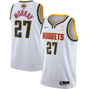 Men's Denver Nuggets #27 Jamal Murray White 2023 Finals Association Edition Stitched Basketball Jersey