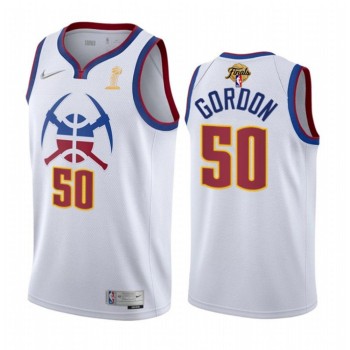 Men's Denver Nuggets #50 Aaron Gordon White 2023 Finals Earned Edition Stitched Basketball Jersey