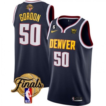 Men's Denver Nuggets #50 Aaron Gordon Navy 2023 Finals Icon Edition With NO.6 Patch Stitched Basketball Jersey Men's Denver Nuggets #50 Aaron Gordon Navy 2023 Finals Icon Edition With NO.6 Patch Stitched Basketball Jersey