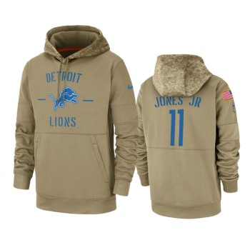 Men's Detroit Lions #11 Marvin Jones Jr. Tan 2019 Salute to Service Sideline Therma Pullover Hoodie Men's Detroit Lions #11 Marvin Jones Jr. Tan 2019 Salute to Service Sideline Therma Pullover Hoodie