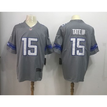 Men's Detroit Lions #15 Golden Tate Gray 2017 Color Rush Legend Stitched MLB Jersey Men's Detroit Lions #15 Golden Tate Gray 2017 Color Rush Legend Stitched MLB Jersey