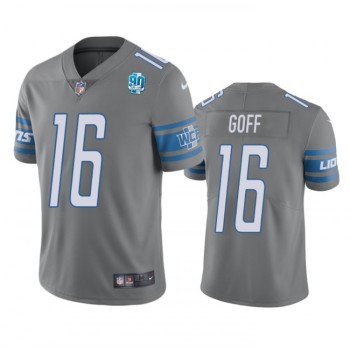 Men's Detroit Lions #16 Jared Goff Grey 2023 90th Anniversary Vapor Untouchable Limited Stitched Jersey Men's Detroit Lions #16 Jared Goff Grey 2023 90th Anniversary Vapor Untouchable Limited Stitched Jersey
