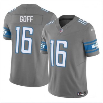 Men's Detroit Lions #16 Jared Goff Grey 2023 F.U.S.E. Vapor Untouchable Limited Stitched Jersey Men's Detroit Lions #16 Jared Goff Grey 2023 F.U.S.E. Vapor Untouchable Limited Stitched Jersey