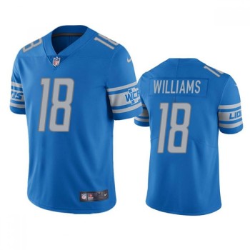 Men's Detroit Lions #18 Jameson Williams Blue Vapor Untouchable Limited Stitched Jersey Men's Detroit Lions #18 Jameson Williams Blue Vapor Untouchable Limited Stitched Jersey