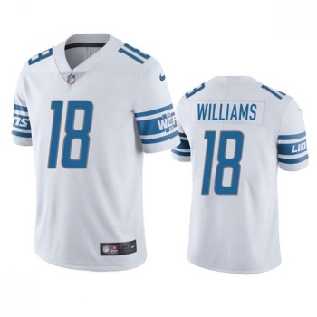 Men's Detroit Lions #18 Jameson Williams White Vapor Untouchable Limited Stitched Jersey Men's Detroit Lions #18 Jameson Williams White Vapor Untouchable Limited Stitched Jersey