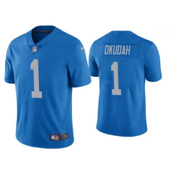 Men's Detroit Lions #1 Jeff Okudah Blue Vapor Untouchable Limited Stitched Jersey Men's Detroit Lions #1 Jeff Okudah Blue Vapor Untouchable Limited Stitched Jersey