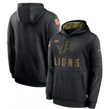 Men's Detroit Lions 2020 Black Salute to Service Sideline Performance Pullover Hoodie Men's Detroit Lions 2020 Black Salute to Service Sideline Performance Pullover Hoodie