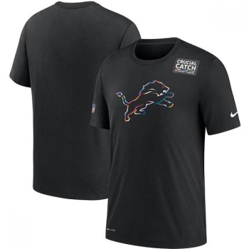 Men's Detroit Lions 2020 Black Sideline Crucial Catch Performance T-Shirt Men's Detroit Lions 2020 Black Sideline Crucial Catch Performance T-Shirt