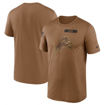 Men's Detroit Lions 2023 Brown Salute To Service Legend Performance T-Shirt Men's Detroit Lions 2023 Brown Salute To Service Legend Performance T-Shirt