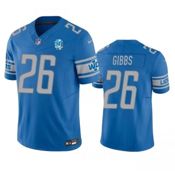 Men's Detroit Lions #26 Jahmyr Gibbs Blue 2023 F.U.S.E. 90th Anniversary Vapor Untouchable Limited Stitched Jersey Men's Detroit Lions #26 Jahmyr Gibbs Blue 2023 F.U.S.E. 90th Anniversary Vapor Untouchable Limited Stitched Jersey