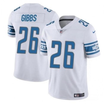 Men's Detroit Lions #26 Jahmyr Gibbs White Vapor Untouchable Limited Stitched Jersey Men's Detroit Lions #26 Jahmyr Gibbs White Vapor Untouchable Limited Stitched Jersey