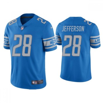 Men's Detroit Lions #28 Jermar Jefferson Blue Vapor Untouchable Limited Stitched Jersey Men's Detroit Lions #28 Jermar Jefferson Blue Vapor Untouchable Limited Stitched Jersey
