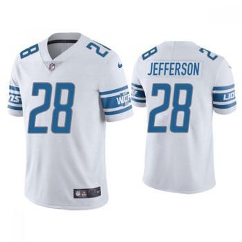 Men's Detroit Lions #28 Jermar Jefferson White Vapor Untouchable Limited Stitched Jersey Men's Detroit Lions #28 Jermar Jefferson White Vapor Untouchable Limited Stitched Jersey