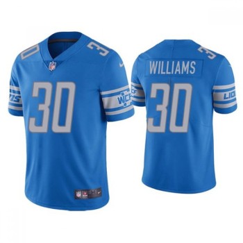 Men's Detroit Lions #30 Jamaal Williams Blue Vapor Untouchable Limited Stitched Jersey Men's Detroit Lions #30 Jamaal Williams Blue Vapor Untouchable Limited Stitched Jersey