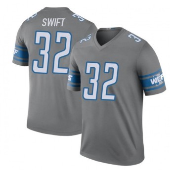 Men's Detroit Lions #32 D'Andre Swift 2021 Gray Vapor Untouchable Limited Stitched Jersey Men's Detroit Lions #32 D'Andre Swift 2021 Gray Vapor Untouchable Limited Stitched Jersey