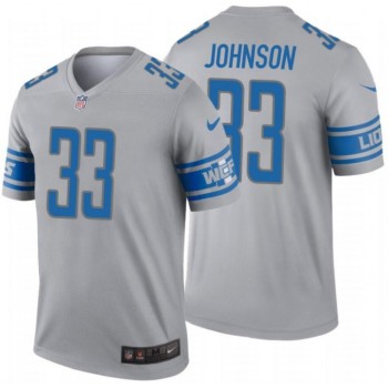 Men's Detroit Lions #33 Kerryon Johnson Gray Inverted Legend Jersey Men's Detroit Lions #33 Kerryon Johnson Gray Inverted Legend Jersey