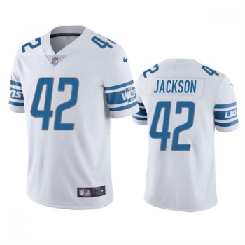 Men's Detroit Lions #42 Justin Jackson White Vapor Untouchable Limited Stitched Jersey Men's Detroit Lions #42 Justin Jackson White Vapor Untouchable Limited Stitched Jersey