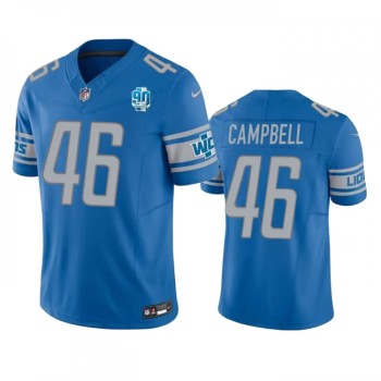 Men's Detroit Lions #46 Jack Campbell Blue 2023 F.U.S.E. 90th Anniversary Vapor Untouchable Limited Stitched Jersey Men's Detroit Lions #46 Jack Campbell Blue 2023 F.U.S.E. 90th Anniversary Vapor Untouchable Limited Stitched Jersey