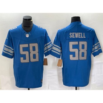 Men's Detroit Lions #58 Penei Sewell Blue 2023 F.U.S.E. Vapor Untouchable Limited Stitched Jersey Men's Detroit Lions #58 Penei Sewell Blue 2023 F.U.S.E. Vapor Untouchable Limited Stitched Jersey