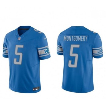 Men's Detroit Lions #5 David Montgomery Blue 2023 F.U.S.E. Vapor Untouchable Limited Stitched Jersey Men's Detroit Lions #5 David Montgomery Blue 2023 F.U.S.E. Vapor Untouchable Limited Stitched Jersey