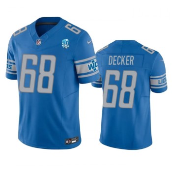 Men's Detroit Lions #68 Taylor Decker Blue 2023 F.U.S.E. 90th Anniversary Vapor Untouchable Limited Stitched Jersey Men's Detroit Lions #68 Taylor Decker Blue 2023 F.U.S.E. 90th Anniversary Vapor Untouchable Limited Stitched Jersey