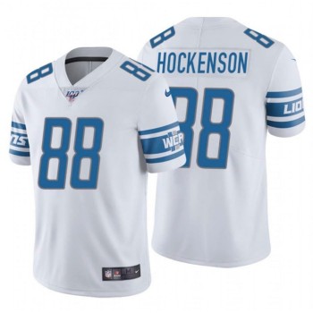 Men's Detroit Lions #88 T.J. Hockenson White 2019 100th Season Vapor Untouchable Limited Stitched NFL Jersey Men's Detroit Lions #88 T.J. Hockenson White 2019 100th Season Vapor Untouchable Limited Stitched NFL Jersey