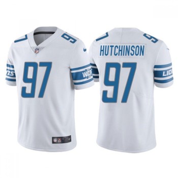 Men's Detroit Lions #97 Aidan Hutchinson White NFL Draft Vapor Untouchable Limited Stitched Jersey Men's Detroit Lions #97 Aidan Hutchinson White NFL Draft Vapor Untouchable Limited Stitched Jersey