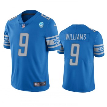 Men's Detroit Lions #9 Jameson Williams Blue 2023 90th Anniversary Vapor Untouchable Limited Stitched Jersey Men's Detroit Lions #9 Jameson Williams Blue 2023 90th Anniversary Vapor Untouchable Limited Stitched Jersey
