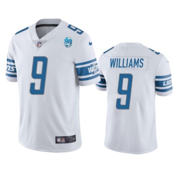 Men's Detroit Lions #9 Jameson Williams White 2023 90th Anniversary Vapor Untouchable Limited Stitched Jersey Men's Detroit Lions #9 Jameson Williams White 2023 90th Anniversary Vapor Untouchable Limited Stitched Jersey