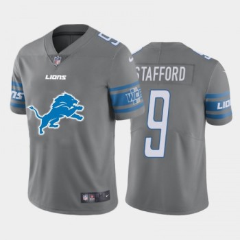 Men's Detroit Lions #9 Matthew Stafford Grey Team Big Logo Limited Stitched Jersey Men's Detroit Lions #9 Matthew Stafford Grey Team Big Logo Limited Stitched Jersey